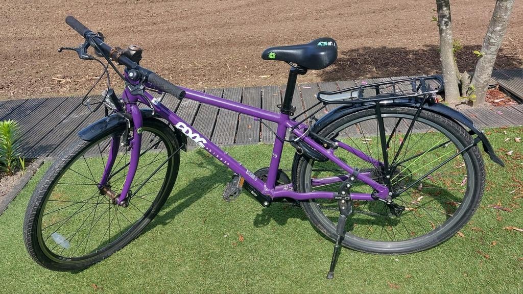 Paarse Frog fiets, Gebruikt, Velgrem, Versnellingen, Ophalen