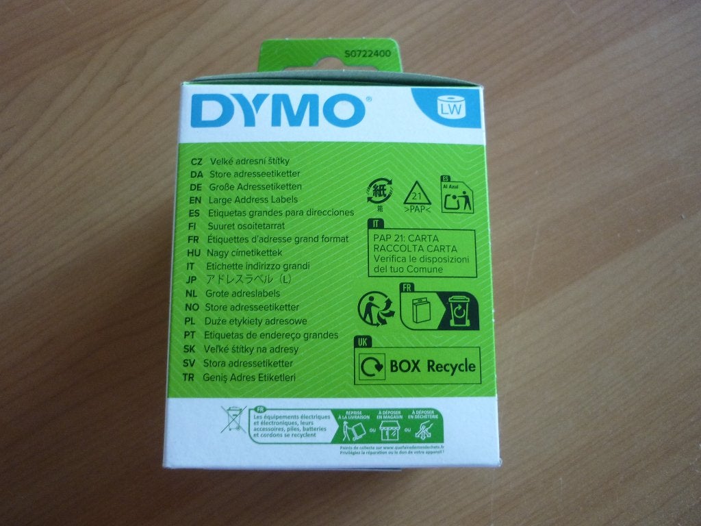 Dymo LW 36 x 89 mm label stickers adresetiketten 2x260 stuks, Computers en Software, Ophalen of Verzenden, Nieuw, Overige typen