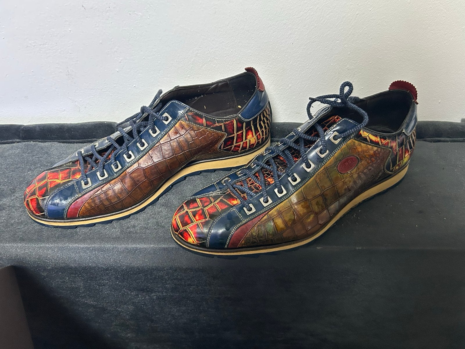 Harris Firenze Sneakers Cognac/ blauw maat 45, Ophalen of Verzenden, Zo goed als nieuw, Overige kleuren, Sneakers of Gympen
