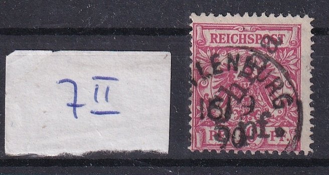 B121) 1900 China Duitse bez Mi 7II €1000 opdruk geen gar, Postzegels en Munten, Verzenden, Duitse Keizerrijk, Gestempeld