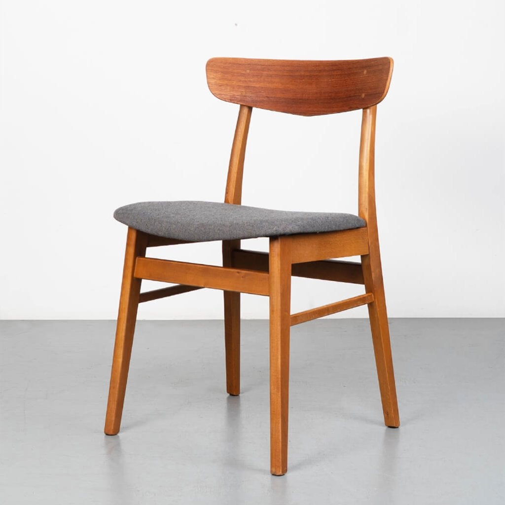 Vintage Deense eetkamerstoelen, set van 4, Hout, Gebruikt, Overige kleuren, Deens Design, Scandinavisch, Vintage, Mid Century, Retro
