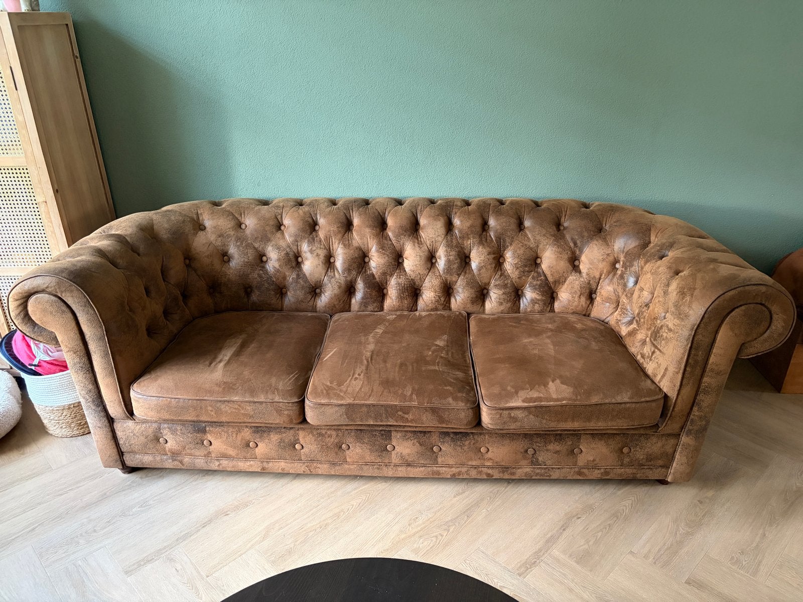 Designer bank Kare Design Chesterfield look a like, Ophalen, Gebruikt, Driepersoons, 75 tot 100 cm