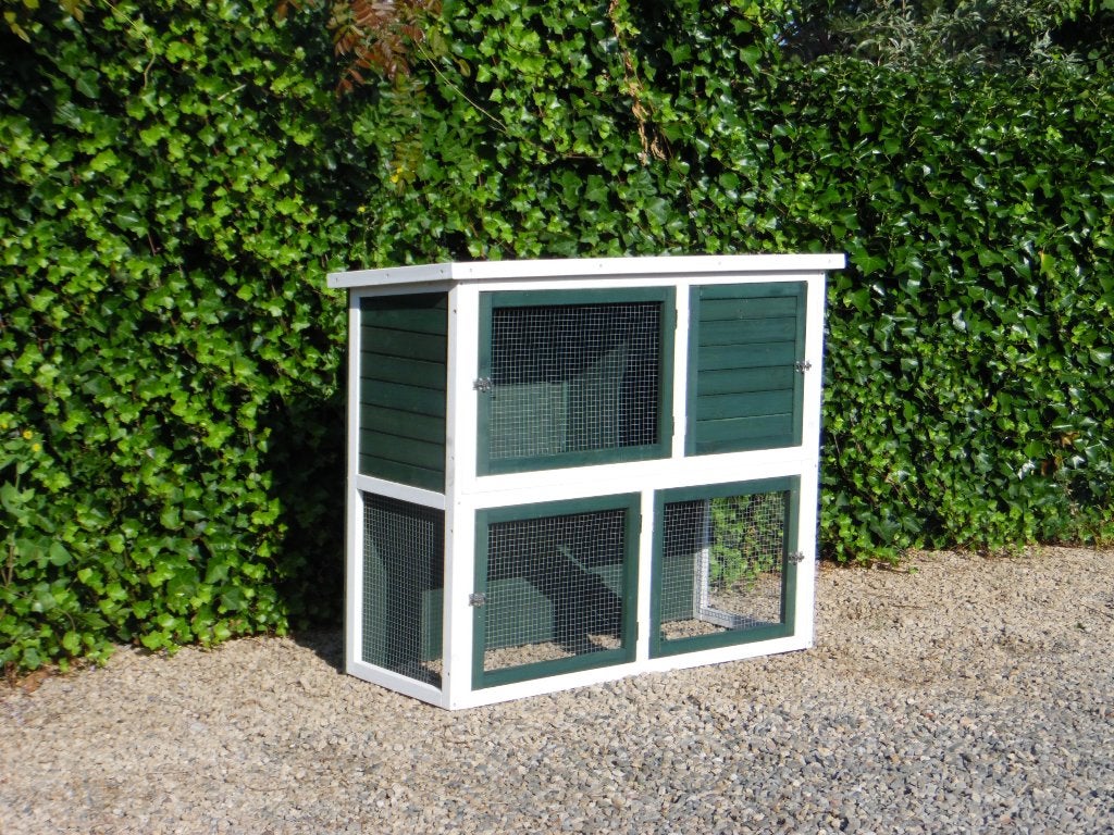 Konijnenhok Overwoud met ren | Bouwpakket, 110 cm of meer, Nieuw, Ophalen of Verzenden, 90 cm of meer