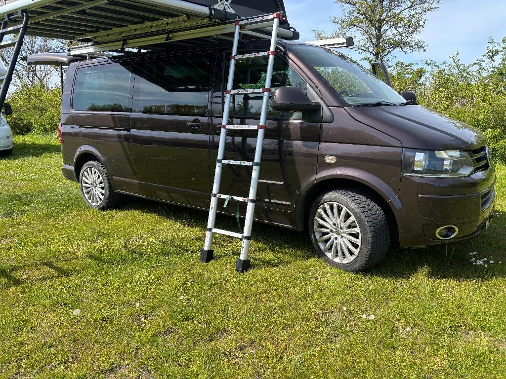 VW Caravelle T5.1 L2 DC Camper/Dayvan - Daktent + keuken, Euro 5, 4 cilinders, Bruin, Volkswagen
