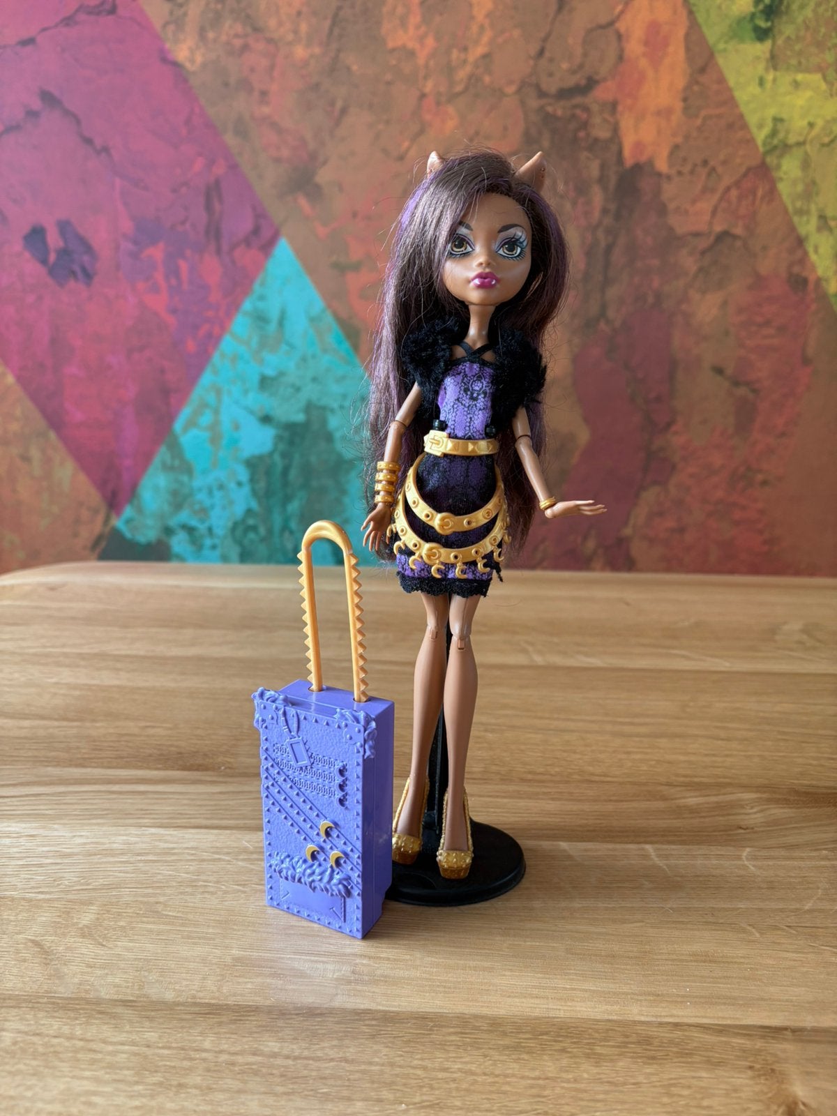 Monster High Clawdeen Wolf Scaris G1 met koffer, Ophalen of Verzenden, Zo goed als nieuw, Poppenhuis