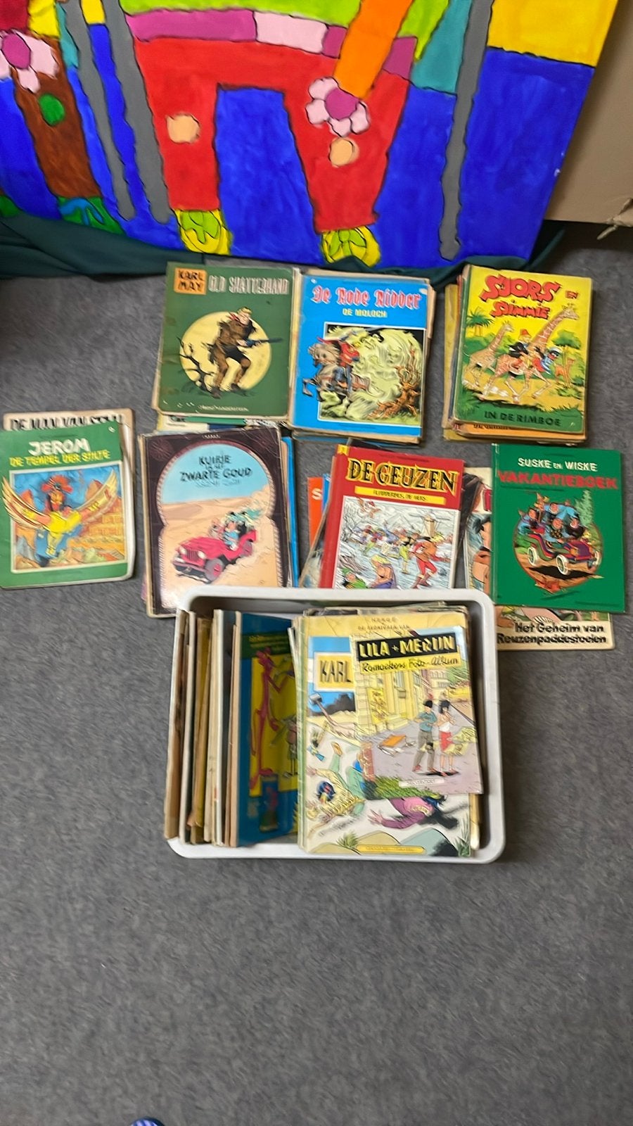Diverse stripboeken collectie: Suske en Wiske, Jerom, Kuifje, Meerdere stripboeken, Ophalen of Verzenden, Gelezen