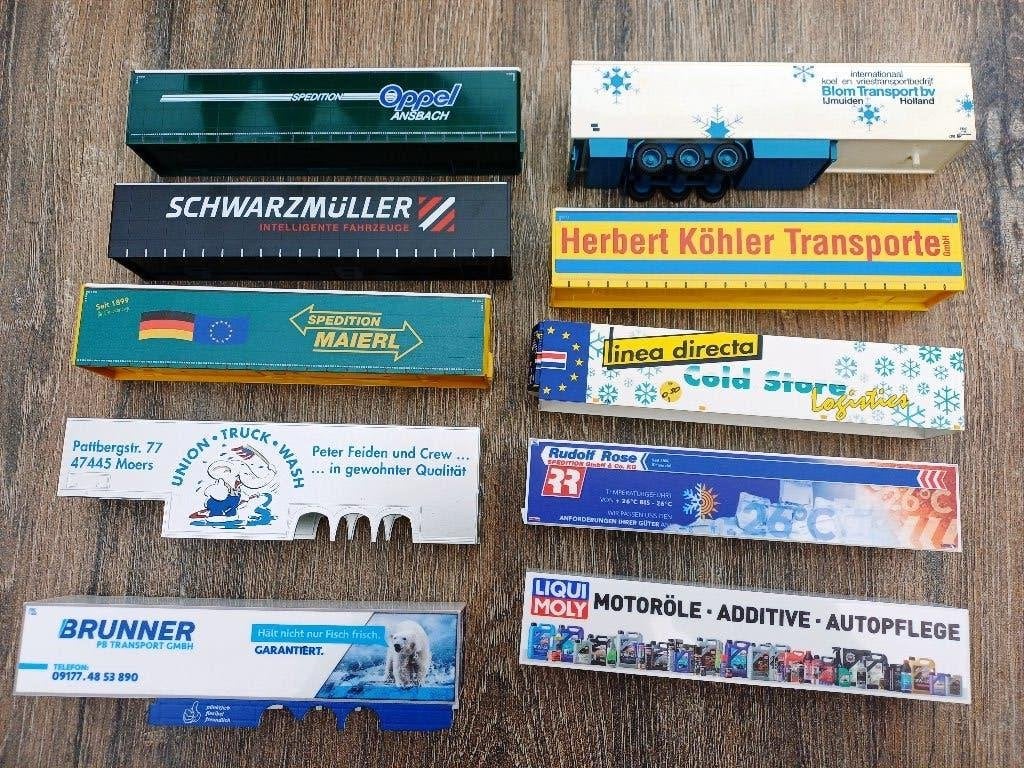 Herpa 10 x Trailer bak, Verzenden, Nieuw, Bus of Vrachtwagen, Herpa