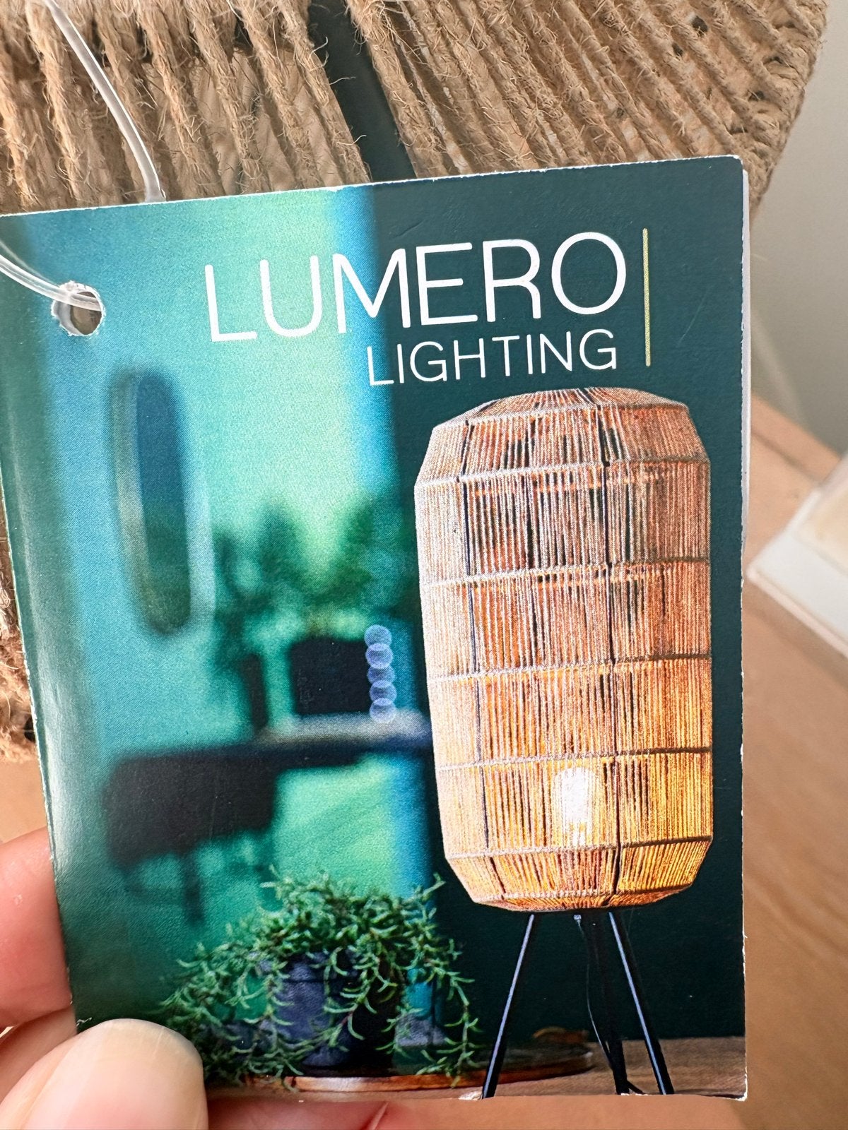 Lumero Lighting Tafellamp Jute Natuurlijk Zwart, Ophalen, Overige merken, Natuurlijk materiaal, Nieuw