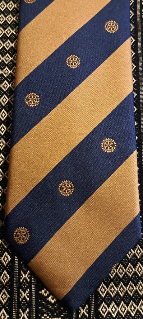 Rotary International stropdas gestreept en doorlopend logo, Ophalen of Verzenden, Nieuw, Blauw