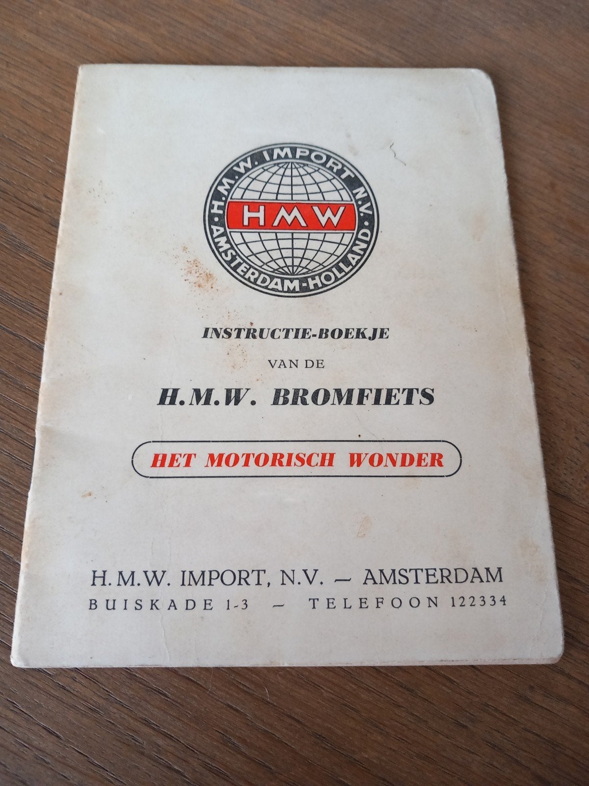 H.M.W. Bromfiets Instructieboekje - Het Motorisch Wonder, Fietsen en Brommers, Ophalen of Verzenden, Zo goed als nieuw