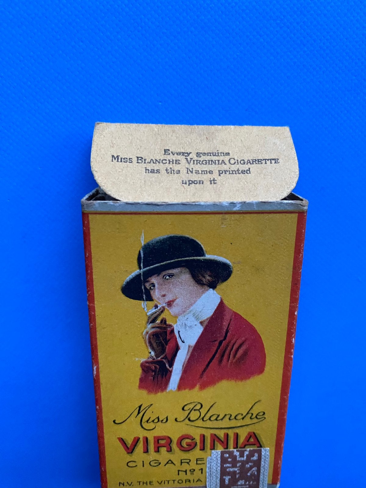 Antiek Miss Blanche Sigarettendoosje (Jaren 20/30), Ophalen of Verzenden, Gebruikt, Tabaksdoos of Verpakking