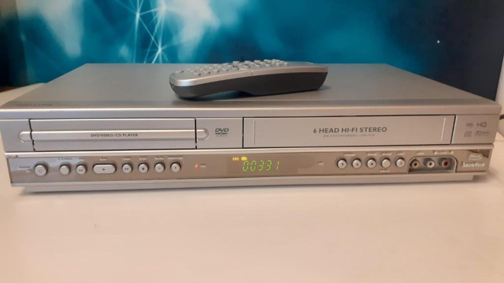Philips DVP721VR dvd/video combi+afstandsbediening, Ophalen of Verzenden, Gebruikt, VHS-speler of -recorder