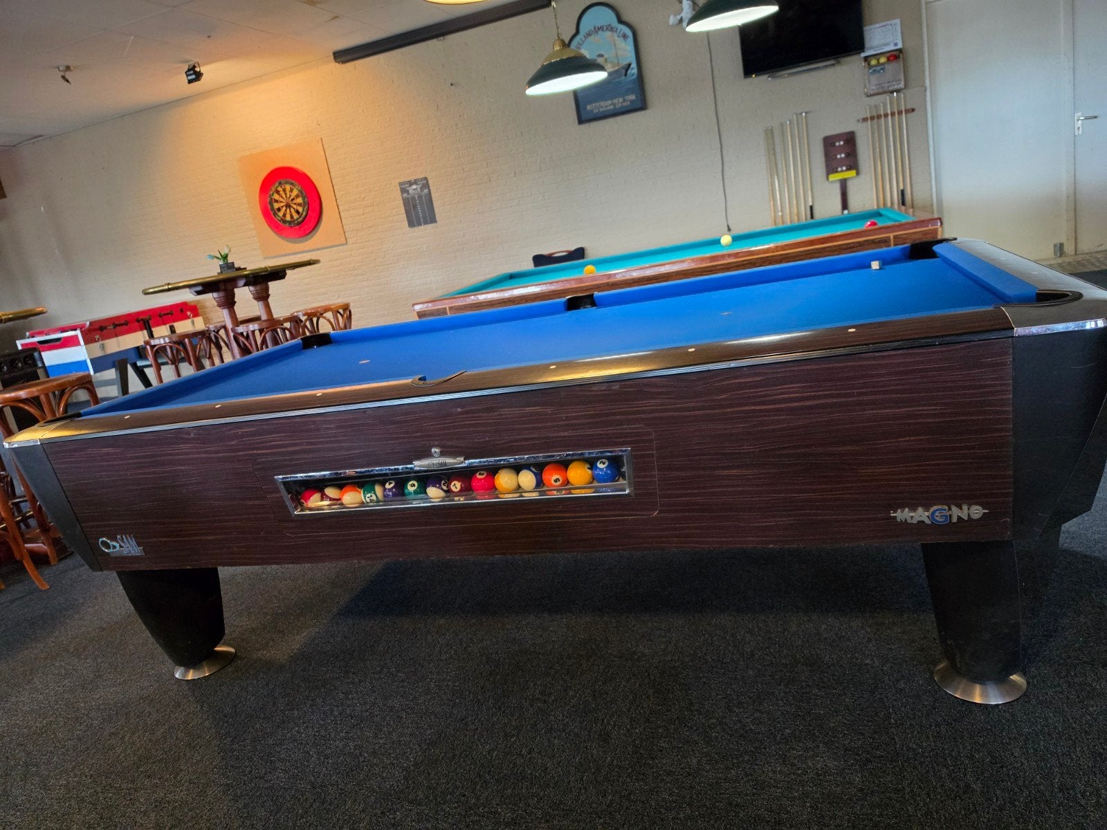 Professionele Pooltafel met Muntinworp - Zo goed als nieuw, Ophalen, Zo goed als nieuw, Pooltafel