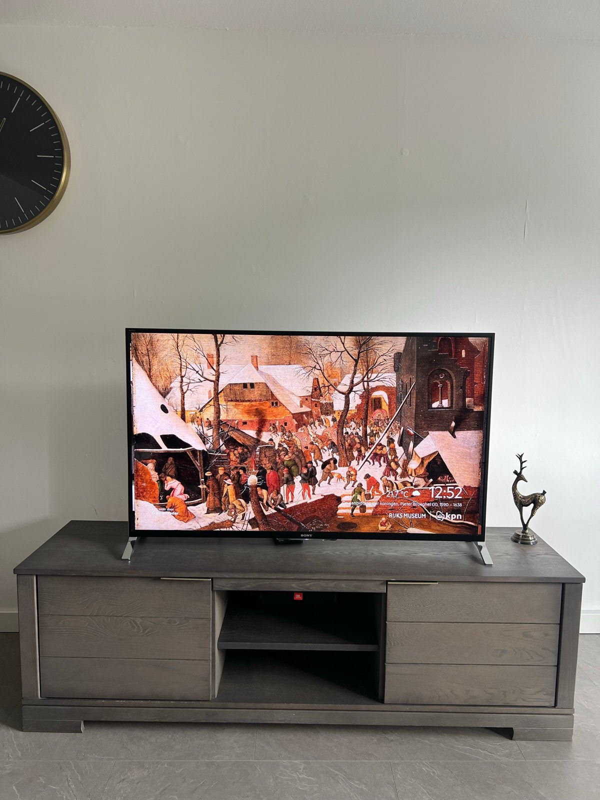 Tv meubel en Salontafel met opbergruimte - Zo goed als nieuw, Ophalen, 100 tot 150 cm, Eikenhout, 50 tot 100 cm