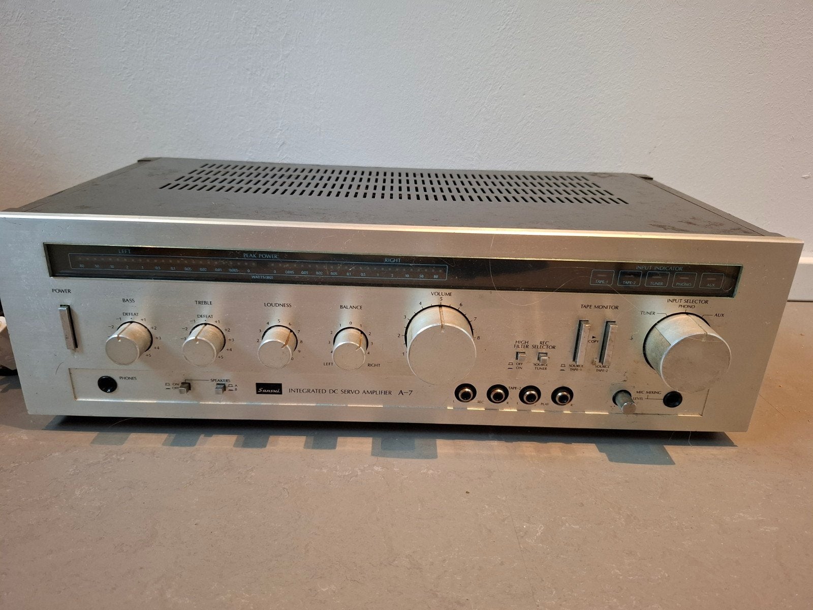 Sansui A-7 Geïntegreerde DC Servo Versterker, Gebruikt, 60 tot 120 watt, Stereo, Ophalen