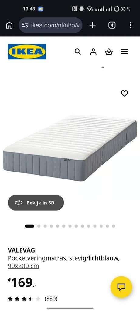 IKEA VALEVÅG matras, Huis en Inrichting, Slaapkamer | Matrassen en Bedbodems, Ophalen of Verzenden