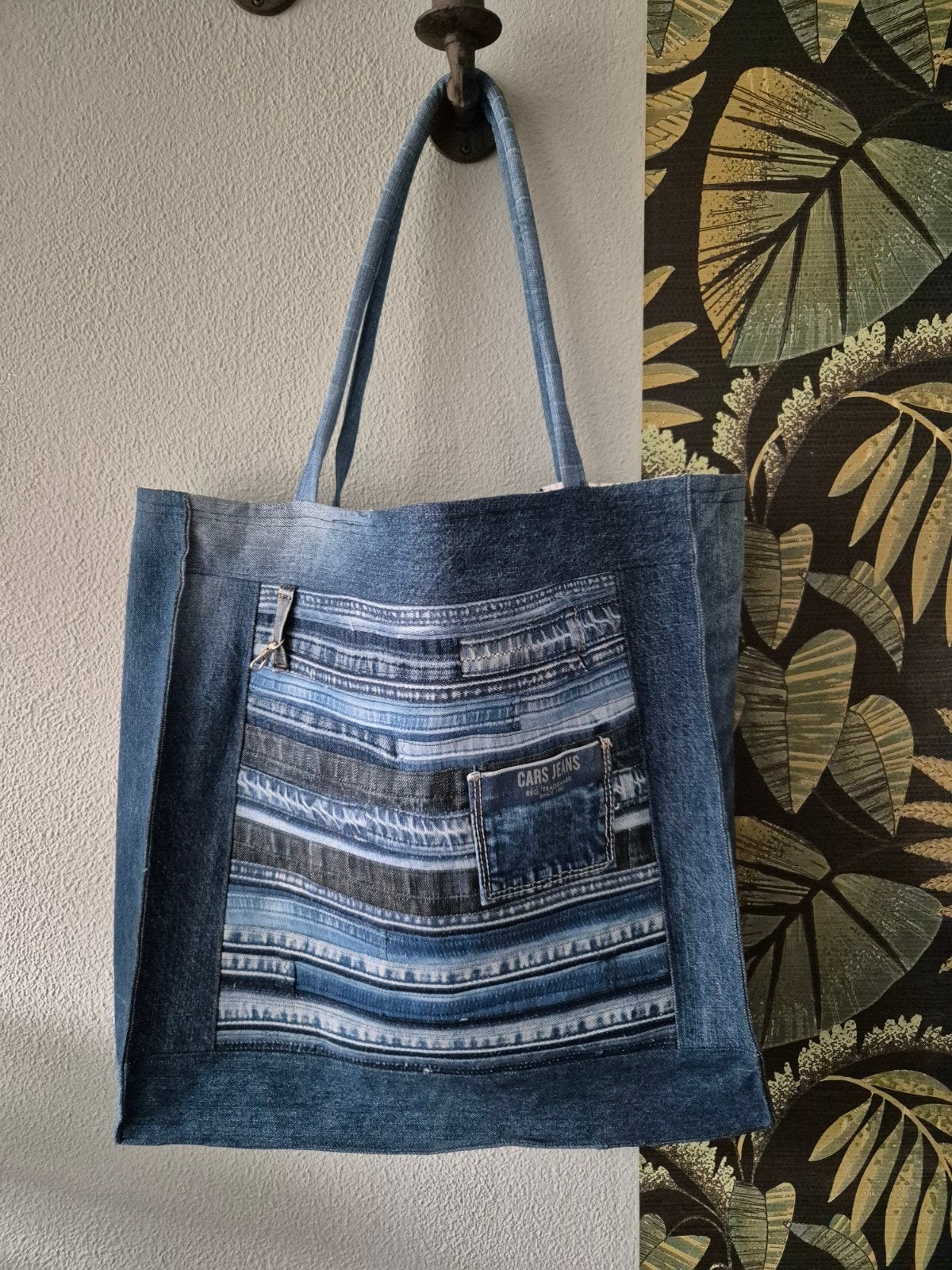 handgemaakte jeans shopper, Ophalen of Verzenden, Nieuw, Blauw, Shopper