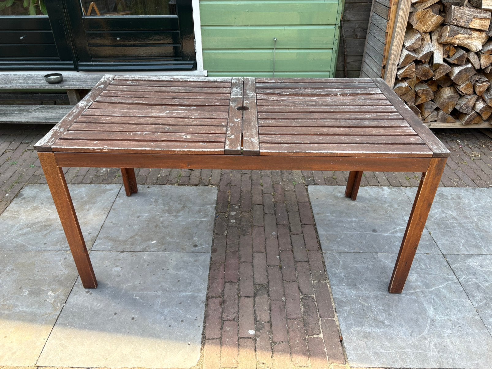 Ikea tuintafel hout, Tuin en Terras, Ophalen, Gebruikt, Rechthoekig, Hout