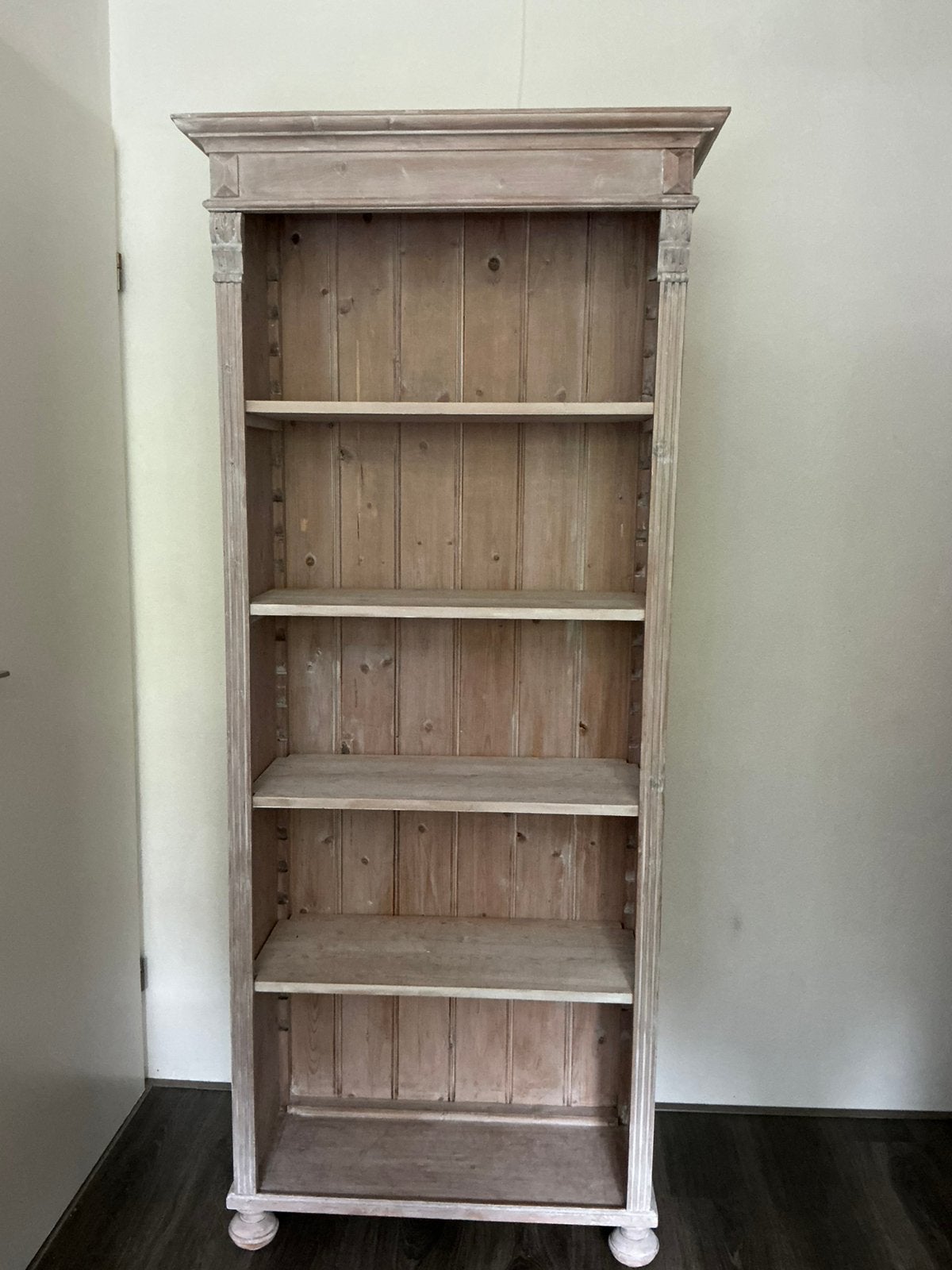 Boekenkasr grenen white wash, Ophalen, 50 tot 100 cm, Zo goed als nieuw, 150 tot 200 cm
