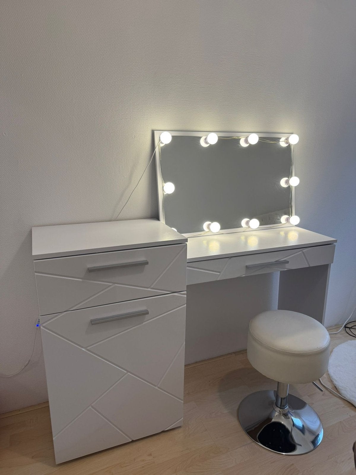 Kaptafel hoogglans wit incl. krukje, Ophalen, Gebruikt, 50 tot 100 cm, Minder dan 100 cm