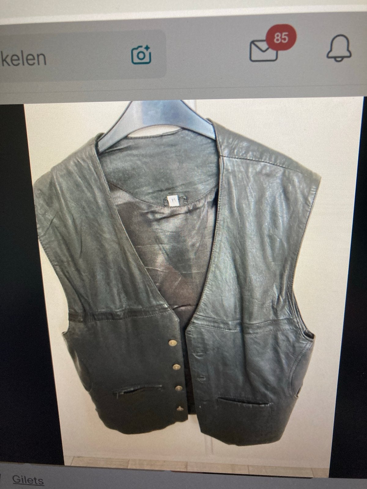 Zwart leren gilet - Echt leer, Ophalen of Verzenden, Gedragen