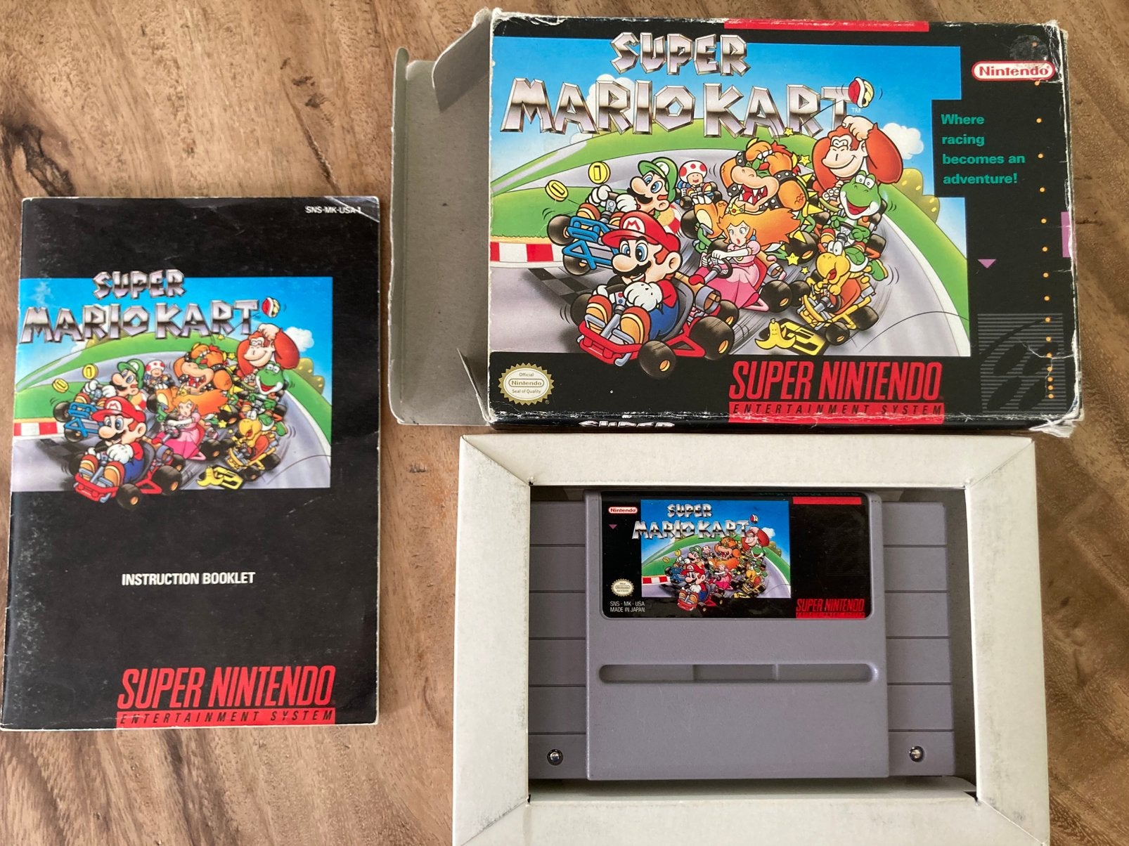 Mario Kart Snes USA, Racen en Vliegen, Ophalen of Verzenden, Zo goed als nieuw, 3 spelers of meer