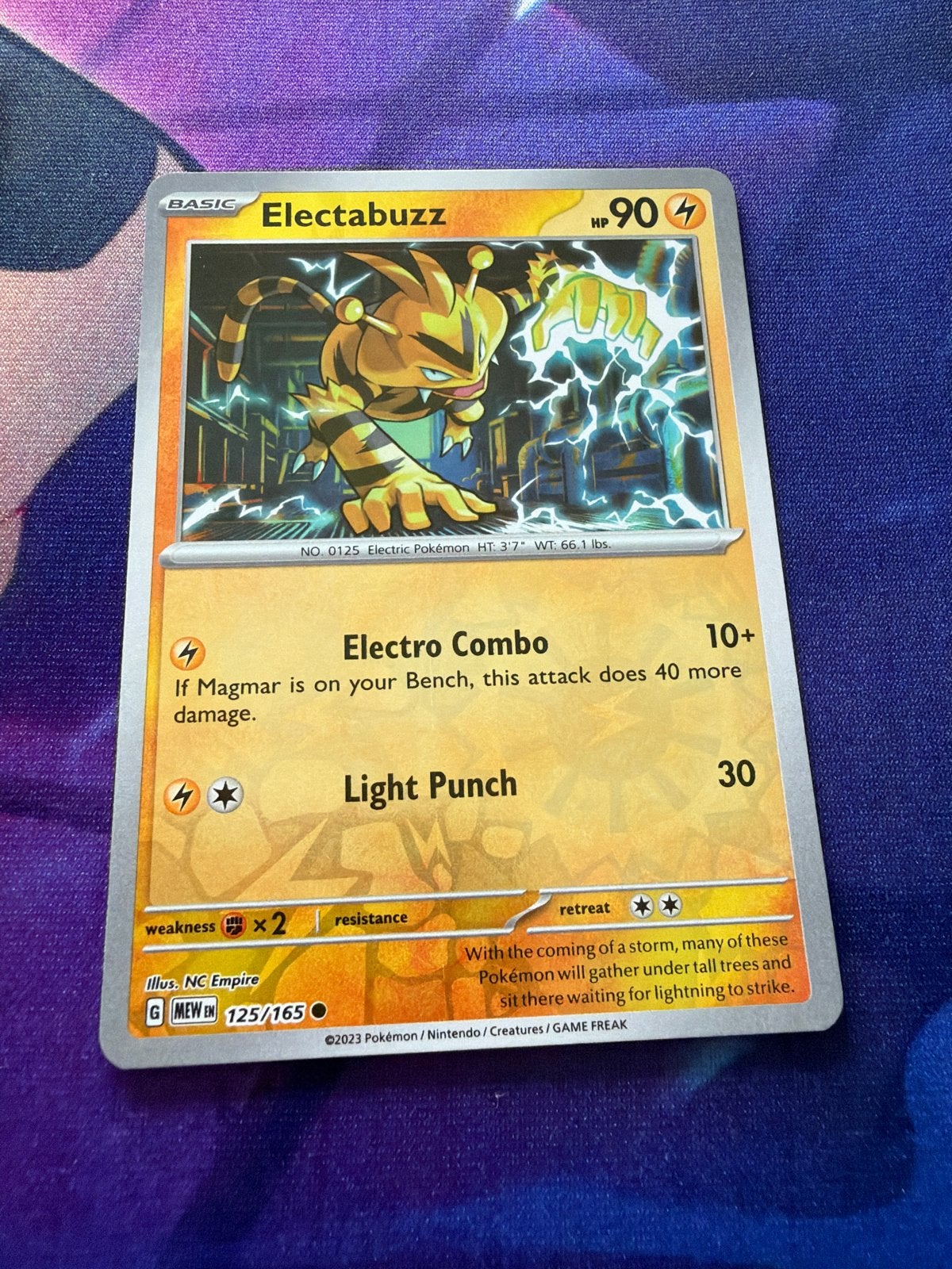 Electabuzz 125/165 Reverse Holo Pokémon Kaart, Ophalen of Verzenden, Zo goed als nieuw, Losse kaart, Foil
