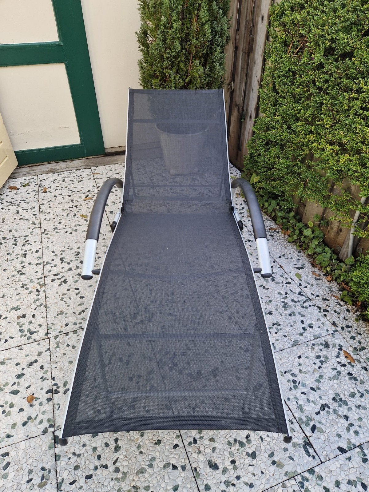 Ligbed Sun Valley Lounger Grijs/Zwart, Ophalen of Verzenden, Nieuw, Aluminium, Inklapbaar