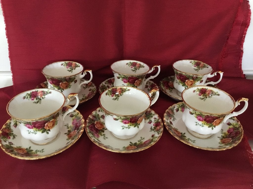 Royal Albert OLD COUNTRY ROSE HEREN KOP EN SCHOTEL p.stuk, Ophalen of Verzenden