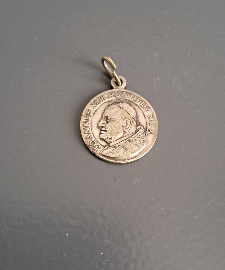 Zilveren bedel / penning Paus Johannes XXIII, Gebruikt, 1 bedel, Zilver, Ophalen
