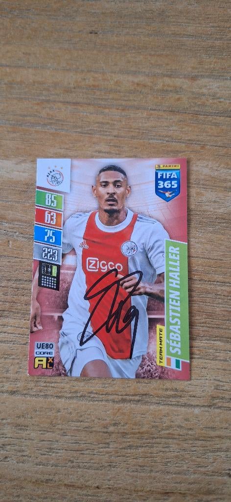 Panini trading card met handtekening Sebastian Haller # Ajax, Ophalen of Verzenden, Nieuw, Ajax, Spelerskaart