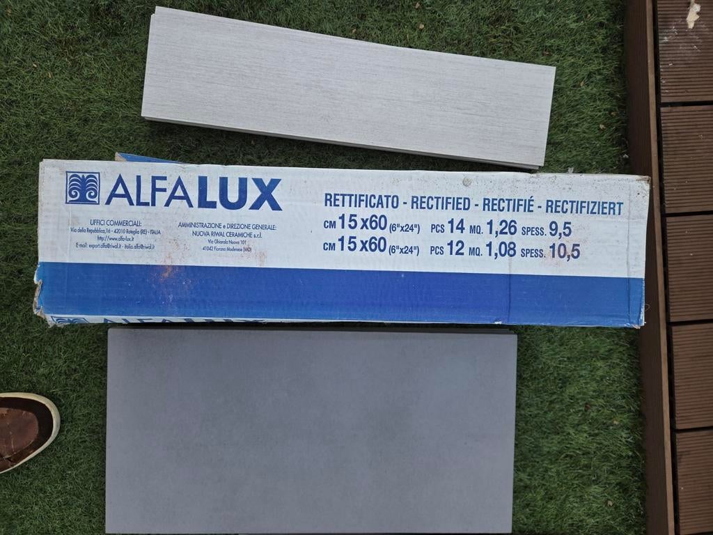 Gerectificeerde keramische tegels Alfafux 15x60 cm, 60 cm of meer, Nieuw, Ophalen of Verzenden, Minder dan 5 m²