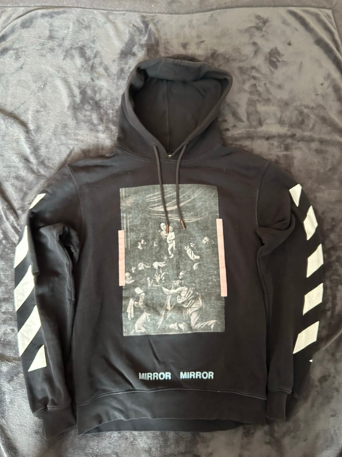 Off-White Virgil Abloh Black Hoodie, Ophalen of Verzenden, Zo goed als nieuw, Maat 48/50 (M), Zwart