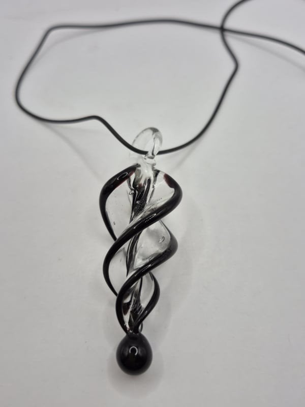 Koord met glazen Murano stijl hanger, Overige materialen, ., Ophalen of Verzenden, Zo goed als nieuw