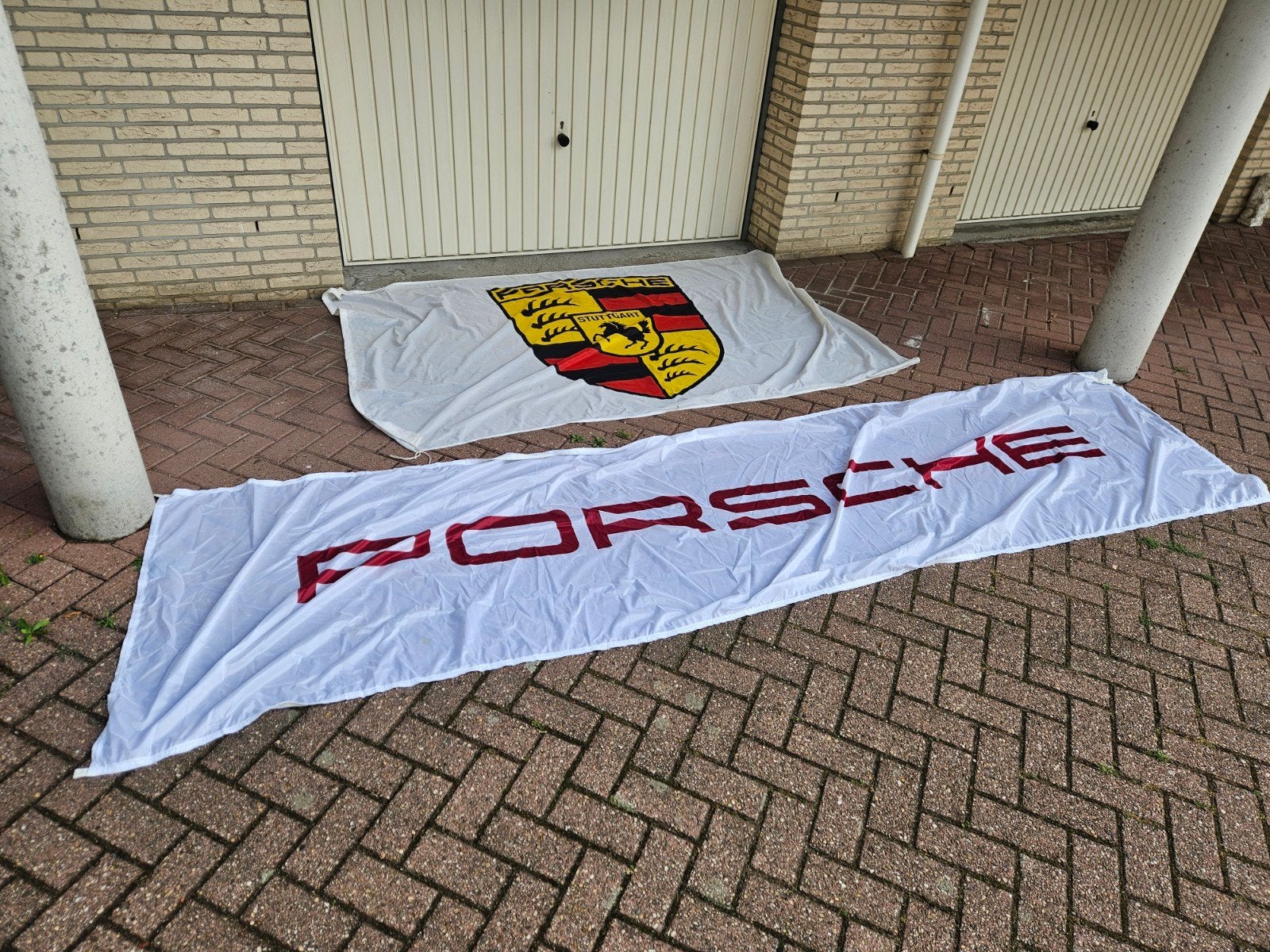 Porsche vlaggen - set van 2, Ophalen of Verzenden, Gebruikt