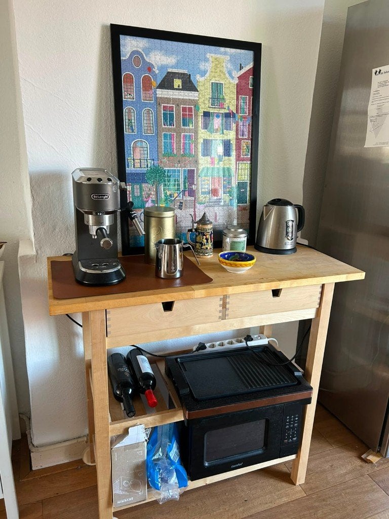 IKEA FÖRHÖJA keukentrolley / keukenwagen – hout – 2 lades, Huis en Inrichting, Keuken | Keukenelementen, Ophalen, Gebruikt, 50 tot 100 cm