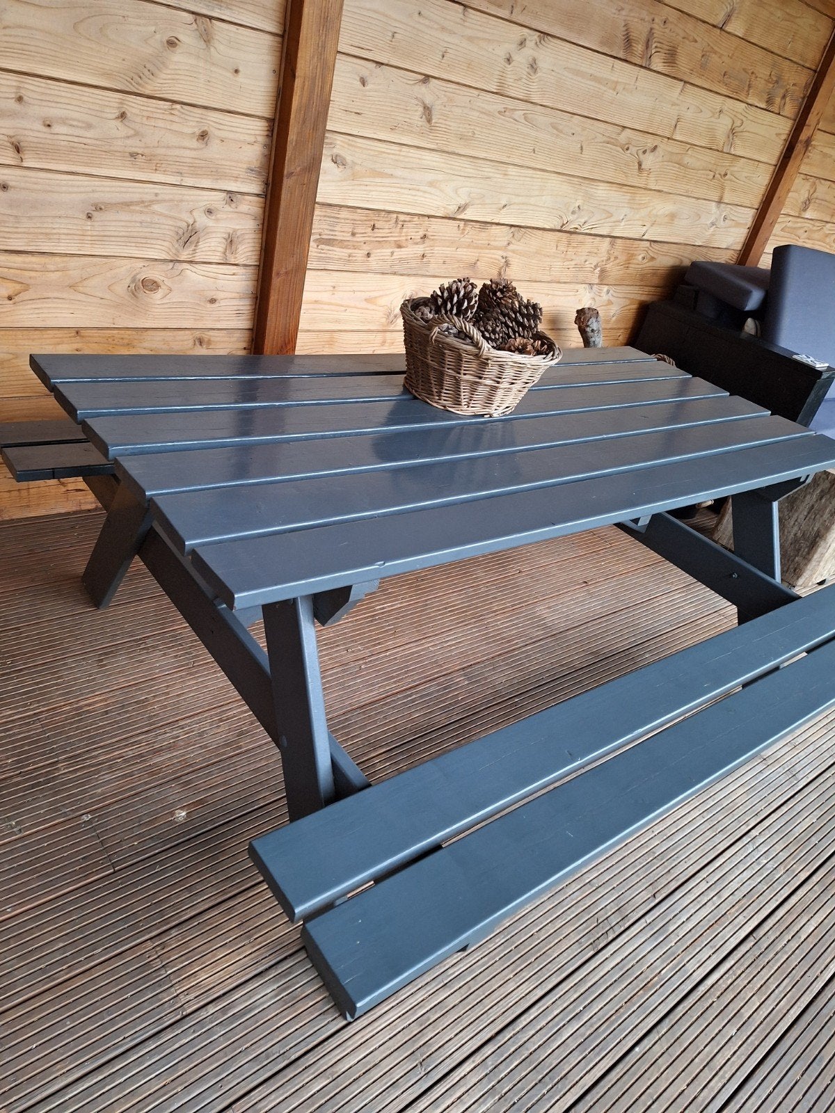Picknicktafel in goede staat, Ophalen, Rechthoekig, Hout
