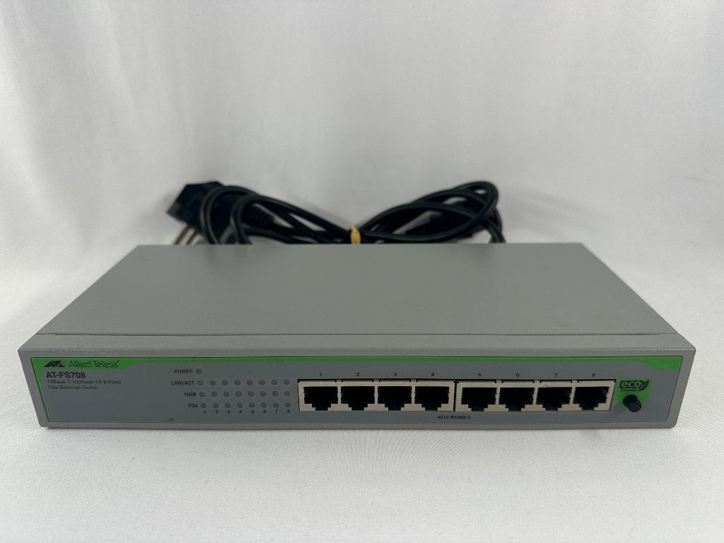 Allied Telesis AT-FS708 8-Port Fast Ethernet Switch, Computers en Software, Netwerk switches, Gebruikt, Ophalen of Verzenden, Onbekend