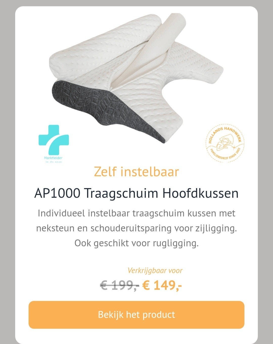 2 Decupre hoofdkussens nieuw!, Ophalen, Eenpersoons, Wit, Nieuw
