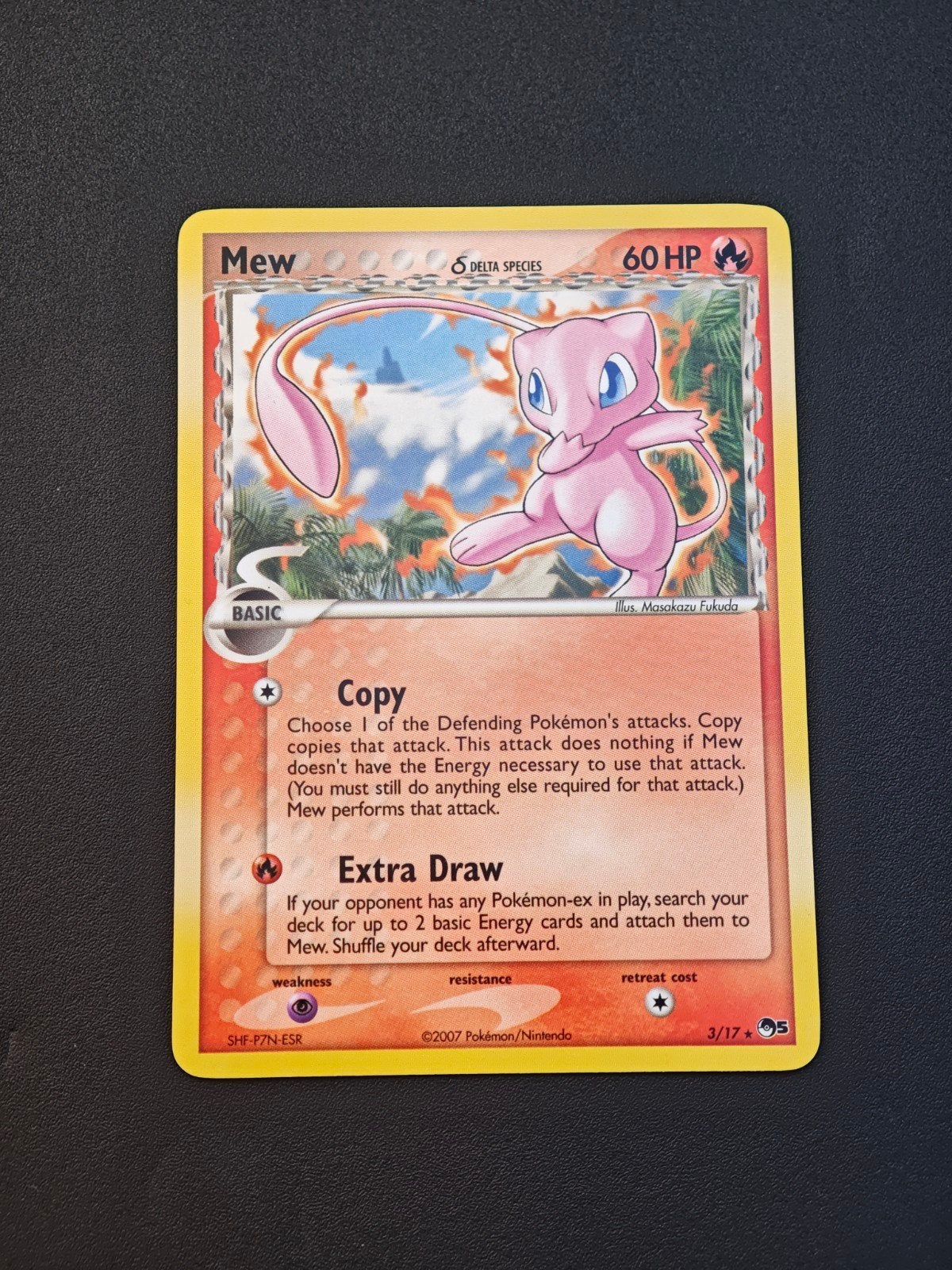 Mew Delta Species Pokémon 3/17 pop5, Ophalen of Verzenden, Zo goed als nieuw, Losse kaart, Foil
