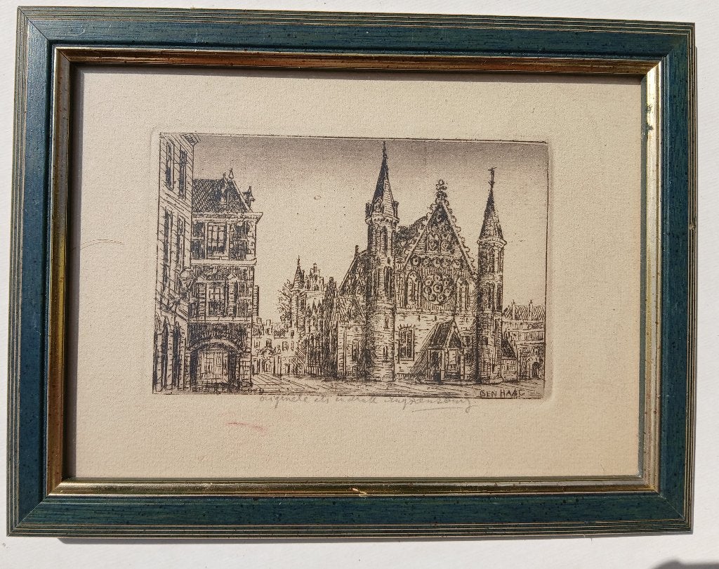 Kopergravue Binnenhof ’s-Gravenhage Rensburg (Bke-83), Antiek en Kunst, Ophalen