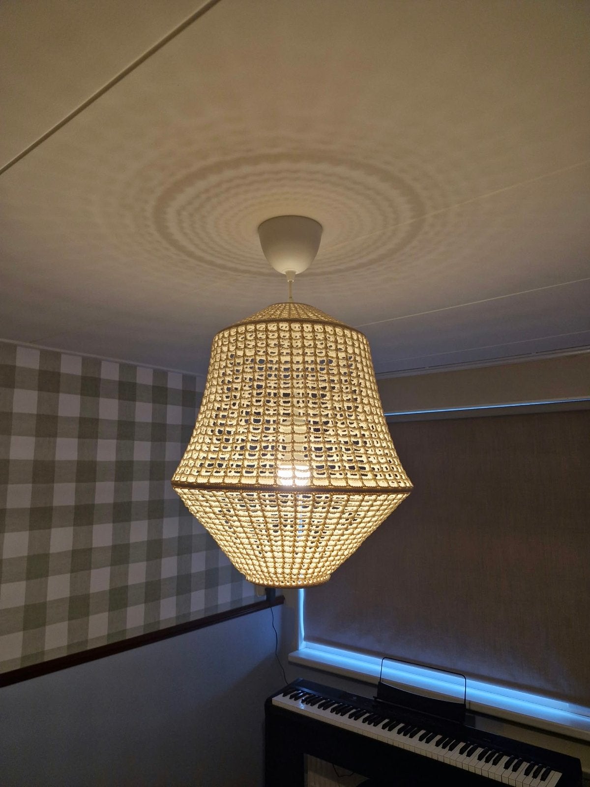IKEA Industriell hanglamp, Ophalen of Verzenden, Zo goed als nieuw, Natuurlijk materiaal, E27 (groot)
