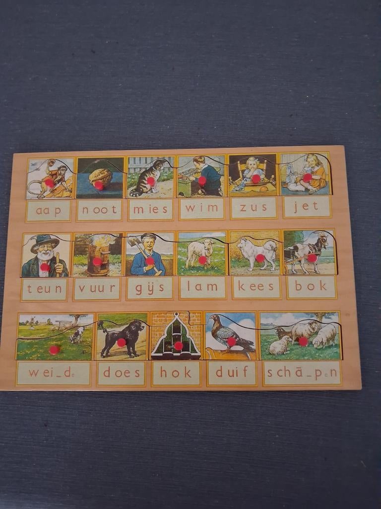 Houten leesplank met puzzelstukken - Educatief speelgoed, Ophalen of Verzenden