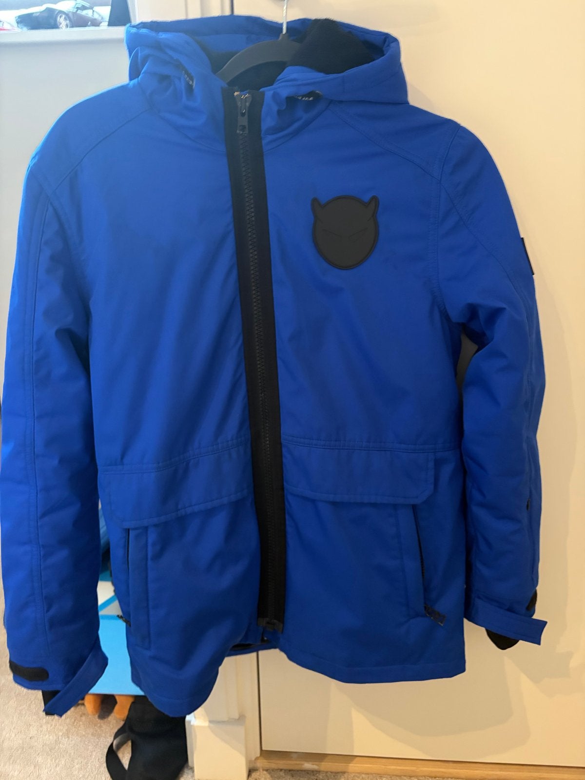 Superrebel winterjas blauw - Zo goed als nieuw maat 164, Ophalen of Verzenden, Zo goed als nieuw, Jongen