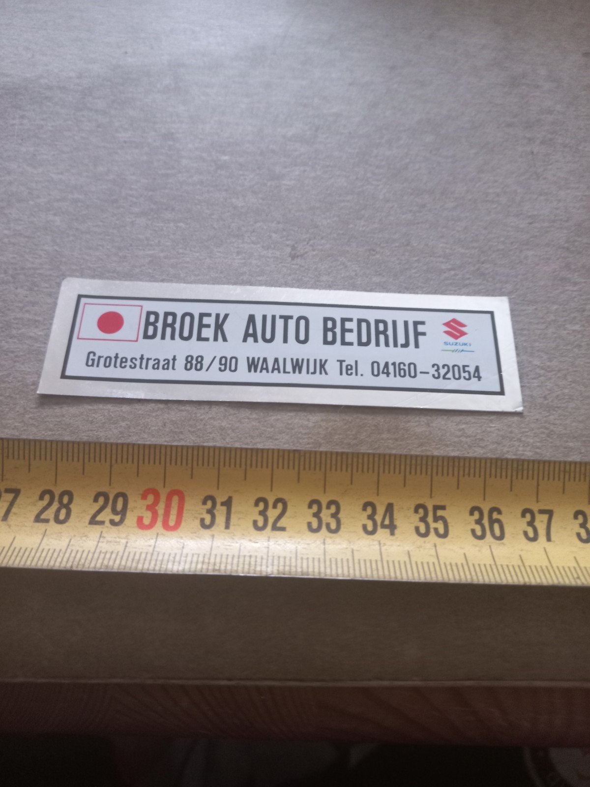 Vintage Broek Auto Bedrijf Suzuki Sticker, Verzamelen, Stickers, Ophalen of Verzenden