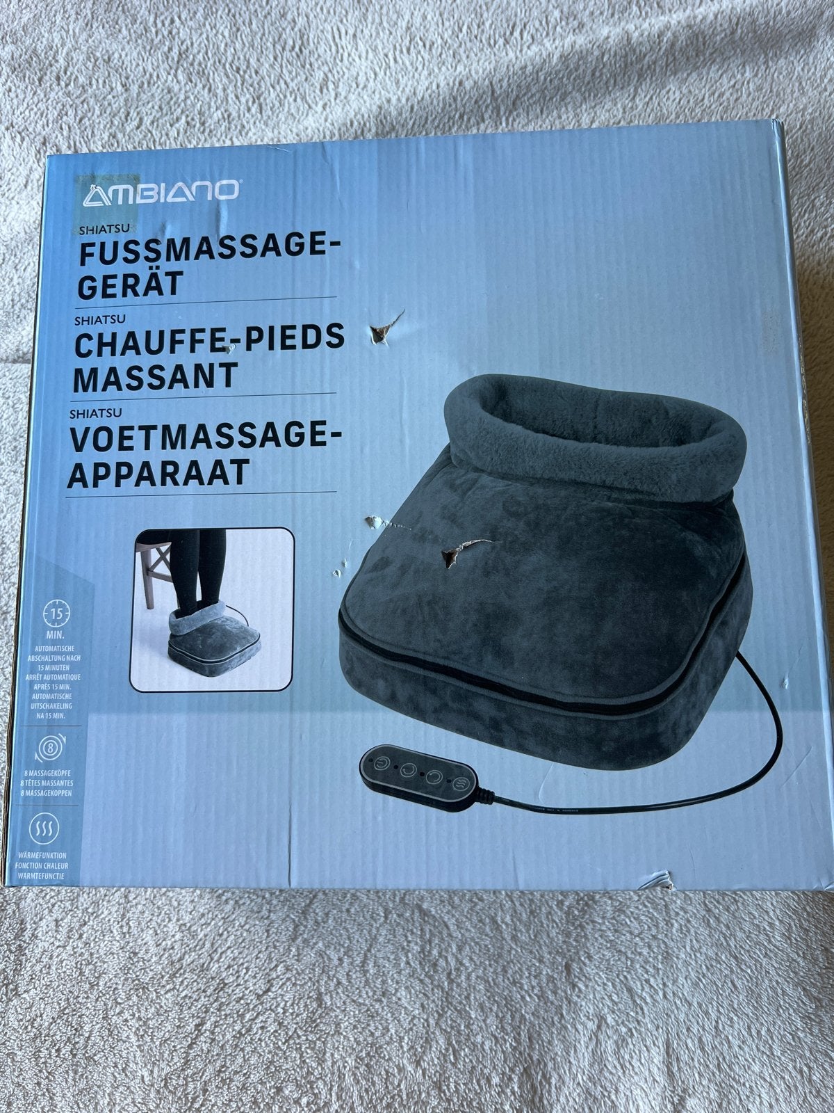 Ambiano Shiatsu Voetmassageapparaat - Nieuw in doos, Ophalen of Verzenden, Nieuw, Massagestoel of Kussen