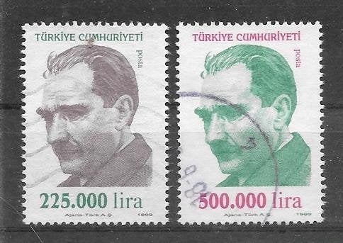 Turkije 1999 Ataturk, Verzenden, Overige landen, Gestempeld