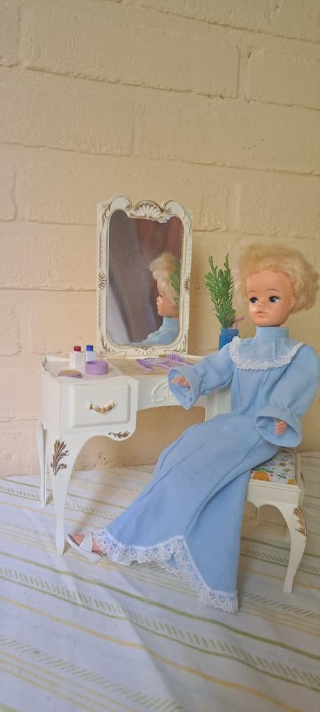 Kaptafel barbie Sindy Pedigree met toebehoren, Ophalen of Verzenden, Gebruikt, Pop
