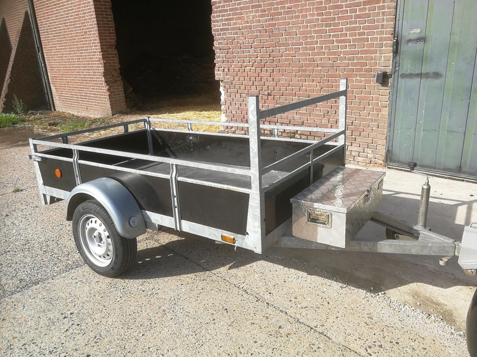 Robuuste aanhangwagen met disselbak, Ophalen of Verzenden, Gebruikt