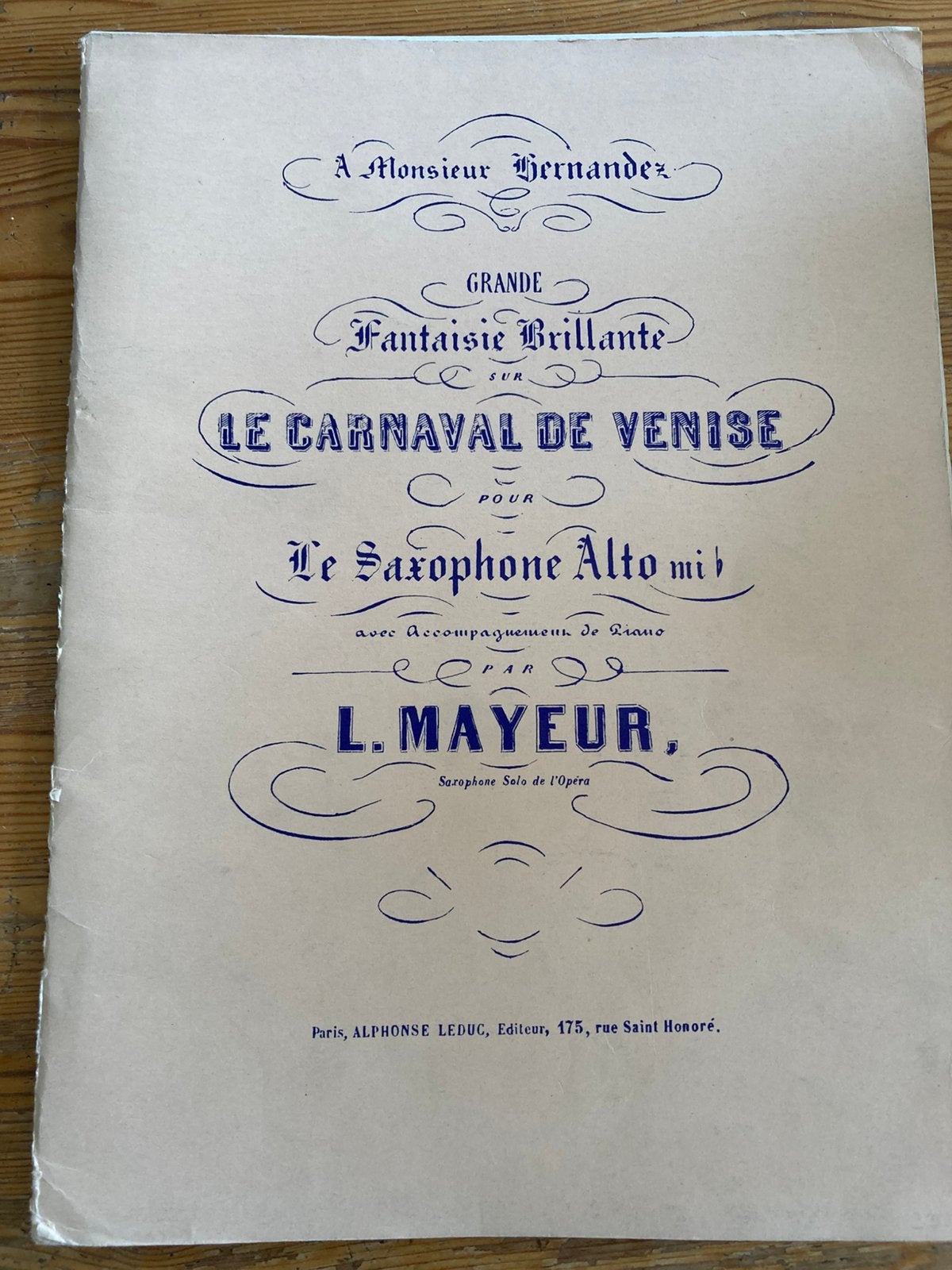 Le Carnaval de Venise, L Mayeur voor altsaxofoon en piano, Gebruikt, Saxofoon, Klassiek, Overige soorten